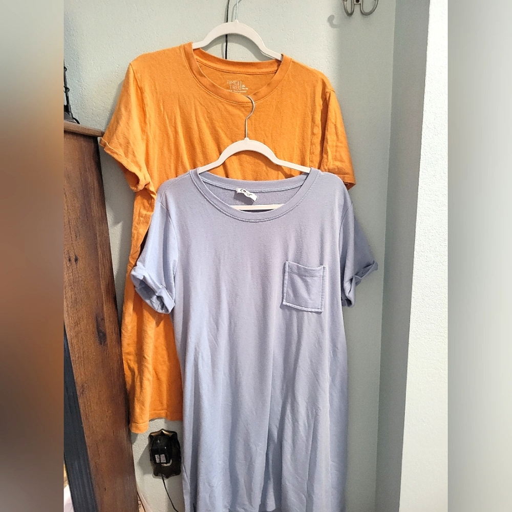 T-shirt Dress Bundle: Blue and Orange size XL